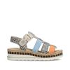 Rieker Multi Strap Low Wedge Sandal - Multi Print